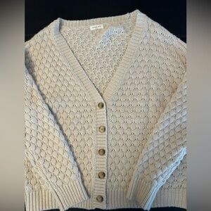 Cream Button-Up Sweater